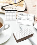 Super Rad 18 Piece Journal Stamps With Ink Pad Liven Up Your Bullet Planner featuring monthly calendar and reading list stamps.