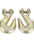 Rock Solid Grade 70 Chain Hook Half Inch Clevis Grab Hook 12000 Lbs Working Load Limit 2 Pack, forged steel hooks for heavy duty use.