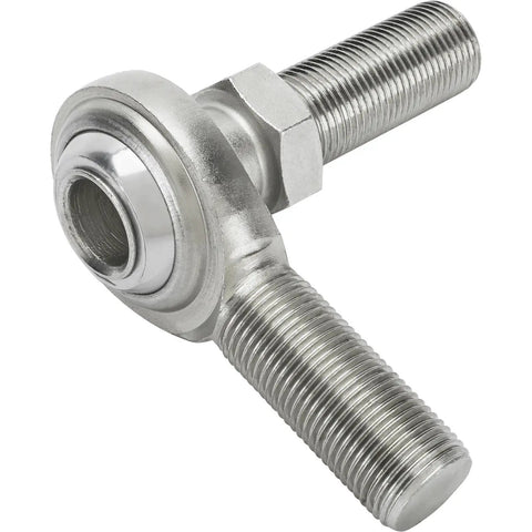 Heavy Duty Steel Heim Rod End With 3 4 16 Male Thread Zinc Plated Teflon Bearing side view showcasing durable design and threading.