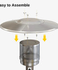 Round Propane Patio Heater Reflector Shield Three Panel Top Cover 33 Inch Diameter Replacement Part For Outdoor Heaters