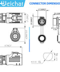 Blueprint of Industrial IP68 Waterproof M12 Aviation Circular Connector 4 Pin Quick Plug with dimensions and design layout