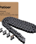 Roller Chain Size 80 1 Inch Pitch 10 Foot Length Carbon Steel Drive Chain With Four Connecting Links Industrial Grade For Conveyor