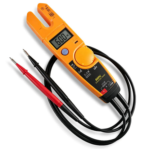 600V Voltage And Current Tester For Electrical Troubleshooting A Fast Reading Tool That Checks AC Voltage Current And Continuity In A Compact Handheld Meter Perfect For Electricians And DIY Pros, orange handheld meter with probes