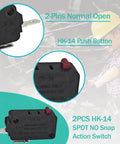 Top Shelf Micro Switch Four Pack With No Plus Nc Config Delivers Kicker Twenty Amp Rating At Two Hundred Fifty Vac Featuring Solid Zinc Body And IP Sixty Seven Weather Seal Ideal For Heavy Duty Industrial And Automotive Mods As Direct Honeywell with 2-pin design and normal open configuration.