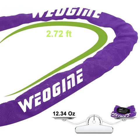 Heavy Duty Anti Theft Security Chain Lock 2.72 Ft With 3 Keys All Weather Waterproof 4mm Alloy Steel Chain in purple cover