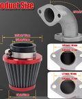 Wide Range 22Mm Carburetor Air Filter Kit for 50Cc 110Cc and 125Cc Pit Bikes, including air filter and intake pipe dimensions