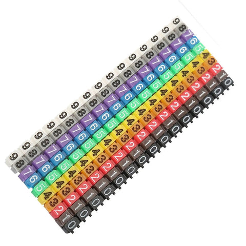 Wire Numbering Marker C Shape Cable Marker Tubes For Quick Cable ID 150 Pcs KCM 1.5mm colorful snap-in plastic tags