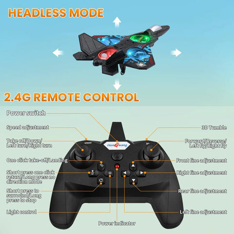2.4GHz Remote Control Plane With Auto Hover And 3D Flip Ready To Fly Quadrotor controller features and headless mode