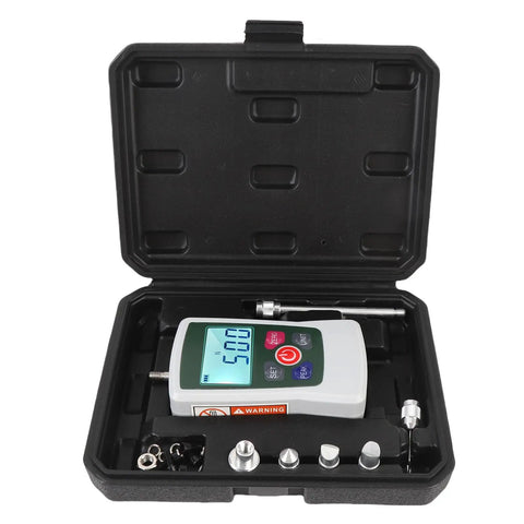50N Digital Push Pull Force Meter Handheld Tester With Backlit Display 3 Modes For Classroom Lab Use Portable Force Gauge 4 Units Auto Shutdown Great For Teaching And Experiments, in black case