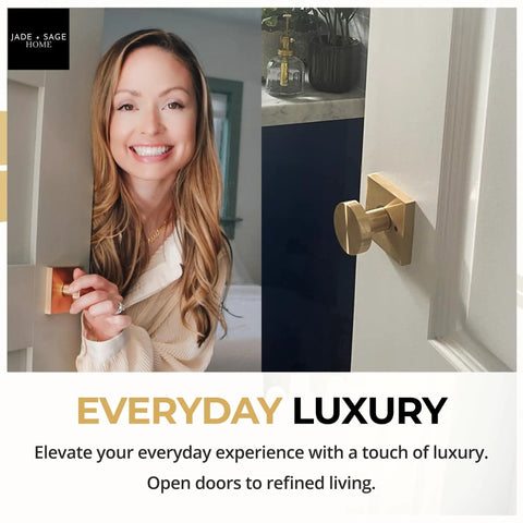 Brushed Gold Door Handles For Interior Doors And Closets Harper Knob Passage Mid Century Modern Top Notch High End Door Knobs