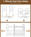 Heavy Duty Expandable Three Tier Kitchen Cabinet Organizer And Pantry Shelf Rack For Plastic Wrap Foil Storage Bags And Snack Boxes Adjusted Width Fits Cabinetry Built Tough Keeps Your Space Organized And Stash Super Neat For Easy Reach Anytime with tool-free setup instructions.