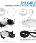 Dimensions of Upgraded Washer Shift Actuator And Pulley Clutch Kit With Easy Install Drive Belt Replacement For Front And Top Load Washers