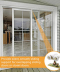 Pocket Door Roller Replacement Kit Three Quarter Inch Sliding Door Wheels With Top Hanger installed on sliding door