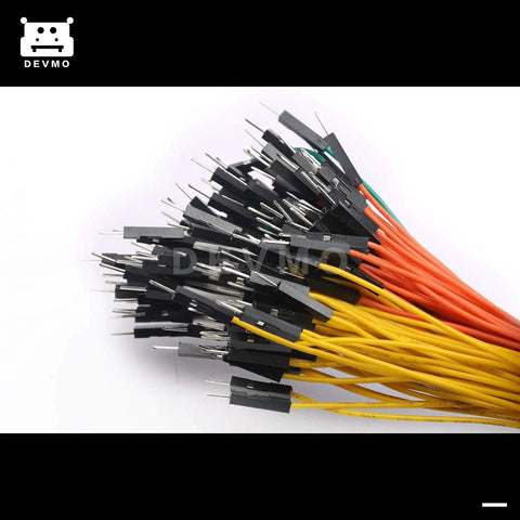 DuPont Jumper Wire Ribbon Cable Set, 50 multicolored 20cm cables with male to female headers, perfect for Arduino breadboard projects.