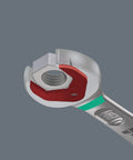 Close-up of Joker Imperial Go To Wrench Set 8 Piece with open-end fastener hold showing red and silver wrench gripping a nut.