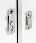 4 Pack Brushed Nickel Stainless Steel Barn Door Latches 2.75 x 2.02 Inches Gate Lock for Barn Gate Bi-Fold Sliding Doors