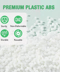 Premium ABS plastic pellets showcasing sturdy, non-deformable, durable, and reusable qualities.