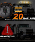 Truck with 26 Inch 126 LED Rooftop Emergency Strobe Light Bar With Dual Side Flashing Safety Warning Traffic Advisor displayed