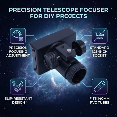 1.25 Inch Reflector Telescope Focusing Seat with Tension Adjustment and Locking Knob for DIY Telescopes and Amateur Astronomy
