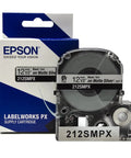 Hardcore Epson Compatible Industrial Label Maker Kit Bundle Featuring Pet Polyester Tape Cartridges In Black On Silver Matte 12Mm size labeling cartridge.