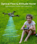 Child flying Dope 4K UHD Drone With Camera For Adults And Kids 12MP CMOS Sensor 90 Degrees Adjustable Lens in a park