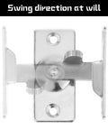 Heavy Duty Mini Sliding Barn Door Latch Lock With 90 Degree Alloy Lock For Pocket Door And Security Screen Doors No Fuss Easy Lock Operation For Home Bathroom Garage Bedroom Fits Inward Opening Doors Near Wall front view