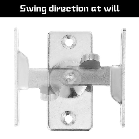 Heavy Duty Mini Sliding Barn Door Latch Lock With 90 Degree Alloy Lock For Pocket Door And Security Screen Doors No Fuss Easy Lock Operation For Home Bathroom Garage Bedroom Fits Inward Opening Doors Near Wall front view