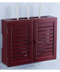 Wall Mounted Cable Organizer Box Perfect For Set Top Box And Router Storage With Perforation Free Design Durable Wooden Frame