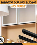 Plastic Sliding Door Track Set for Cabinets and Panel Doors, Double Rails Kit with 2 Upper and 2 Lower Tracks, in use