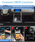 OBD2 Scanner Code Reader for Cars Read and Erase Fault Codes Check Engine Light Emission Guide with Yellow Device in Car