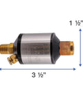 Mini Inline Air Filter And Oil And Water Separator For Compressor Lines, Aluminum Body With Drain Valve And Water Trap, side view