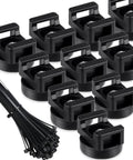 Magnetic Zip Tie Mount Kit 60 Piece For Cable Management With Heavy Duty Nylon Ties And Magnetic Bases