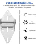 Beefy Heavy Duty Top Mounted Garage Door Hinge Replacement with bracket shown in silver, highlighting unique design and adjustability