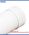 6 Inch PVC S And D Cap For Sewer And Drain Pipes, Solvent Weld Cap, white PVC fitting showing closed-end connection