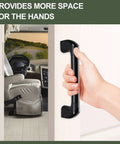 RV Grab Handle Set Aluminum Entry Door Assist Bar For Camper Trailer Truck Cargo Trailer And Boat 2 Pack Black Tough As Nails Rust Resistant Aluminum With ABS Mounts For Easy Secure Grip In Any Weather installed view