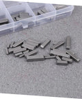 140 Piece Square Parallel Bond Kit Flat Head Machine Keys Connective Pins Solid Steel Build For Tight Workpiece Connections Good For DIY Shelves Electrical Appliances Pro Workshop Assembly This Heavy Duty Key Set Is A Game Changer For Repairs. solid steel keys in plastic organizer