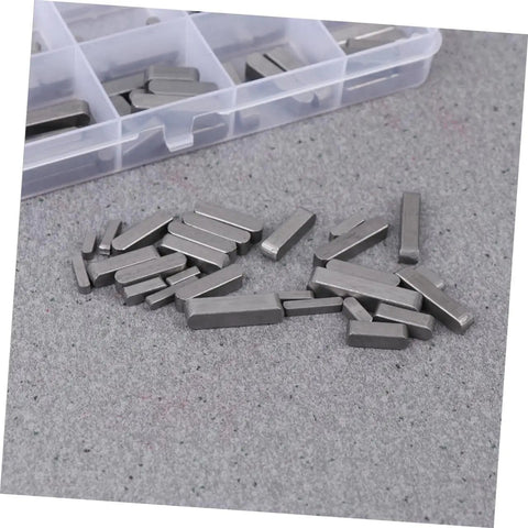 140 Piece Square Parallel Bond Kit Flat Head Machine Keys Connective Pins Solid Steel Build For Tight Workpiece Connections Good For DIY Shelves Electrical Appliances Pro Workshop Assembly This Heavy Duty Key Set Is A Game Changer For Repairs. solid steel keys in plastic organizer