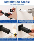 Installation steps for 3 Pack Door Stoppers With Rubber Tips Door Bumpers Wall Protectors, including screws and expansion tubes