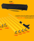 Pro Grade Multifunction Laser Level Pole With Adjustable Height And 360 Degree Rotating Head yellow tubes and black bag