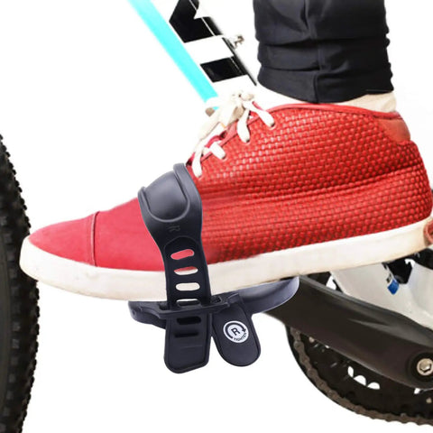 Replacement Bike Pedals For Recumbent And Spinning Bikes 9 16 Inch Spindle Easy Install with shoe in pedal strap, right marking visible