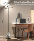 Double Sided RGB LED Floor Lamp With Remote And Smart App Control 36W 2600 Lumens in office setting next to desk