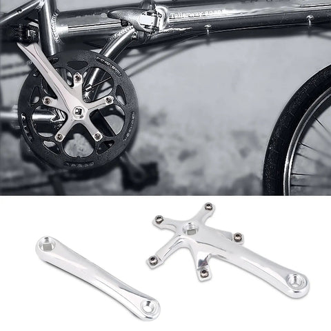 170mm Alloy Bike Crank Arm Pair Set For Mountain And Road Bikes Riding Ready Left And Right Crankset shown on bike