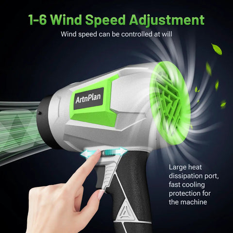 Hand adjusting Ridiculously Lightweight Cordless Leaf Blower With 950000 RPM Power, 21V 4.0Ah Battery And Fast Charger
