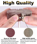 Close-up of 40 Pack One Quarter Inch Shank Abrasive Flap Wheel Sander Set with 80 grit aluminum oxide for metal and wood sanding.