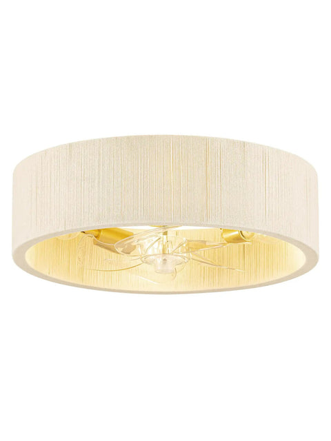 Jughtbo Boho Caged Fandelier Ceiling Fans with Lights and Remote Control featuring a round beige fabric shade.
