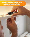 Plug In Wire Connectors With Locking Buckle Two Pin Double Wire Connector No Stripping Solderless For Low Voltage LED Strip Lights