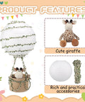 Safari Themed Hot Air Balloon Nursery Decor Set With Giraffe Lampshade Hanging Room Light Shade For Baby Shower And Birthday Party Gift