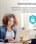 Woman using a laptop with Nano AC600 USB WiFi Adapter Archer T2U Nano Dual Band USB Network Transceiver for secure connection.