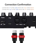 Connection guide for 2 Pack 3 Foot 5 Pin MIDI Cables Male To Male DIN Connectors For MIDI Keyboard, Synth, Sampler, Plug And Play