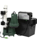 Complete Sump Pump Setup With Tough One Half HP Motor And Smart 12 Volt DC Battery Backup with float switch and PVC pipes.